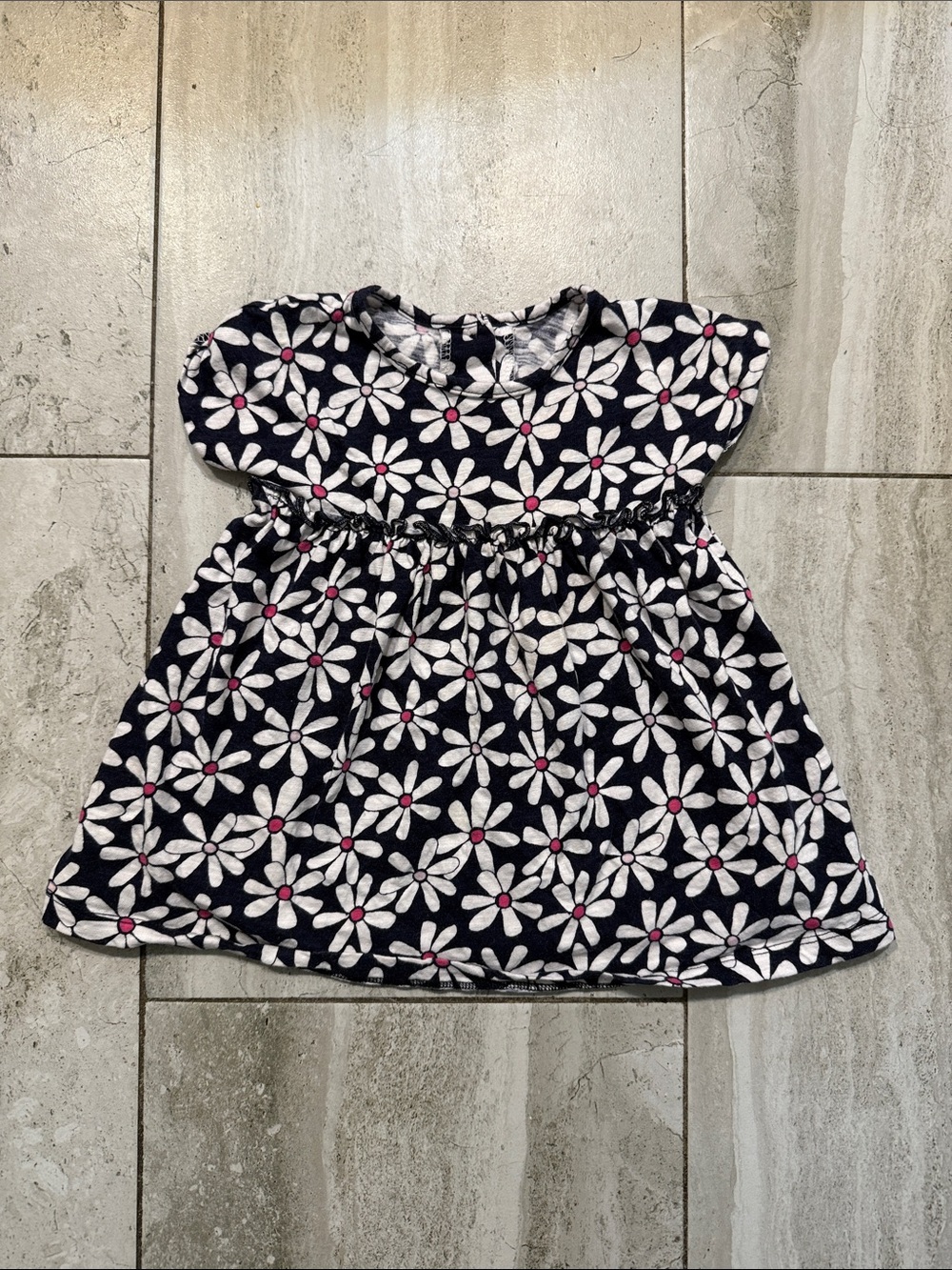 Gymboree Navy Floral Daisy Dress with Pink Centers